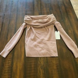 LEITH Blush Off The Shoulder Sweater